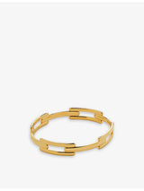 selfridges Monica Vinader Signature 18ct Yellow Gold-Plated Vermeil Sterling Silver Link Bangle- Buy online at McGrocer