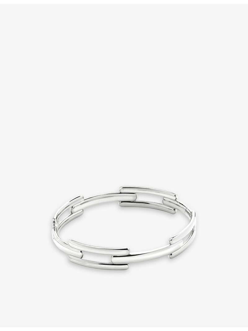 Monica Vinader sterling silver link bangle, Signature collection (British brand)