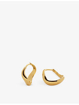 selfridges Monica Vinader Swirl Small 18ct Yellow Gold-Plated Vermeil Sterling Silver Hoop Earrings- Buy online at McGrocer