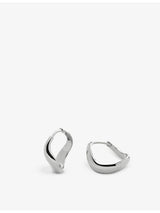 selfridges Monica Vinader Swirl Small Sterling Silver Hoop Earrings 16mm- Buy online at McGrocer