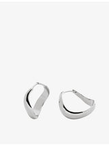 selfridges Monica Vinader Swirl Medium Sterling-Silver Hoop Earrings- Buy online at McGrocer