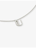 Monica Vinader U letter-charm pendant necklace in sterling silver, UK version