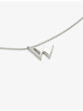 Monica Vinader W letter charm pendant necklace recycled sterling silver, UK version