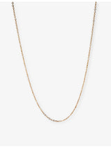 selfridges Monica Vinader Super Fine 14ct Yellow Gold Chain Necklace 43cm-46cm- Buy online at McGrocer