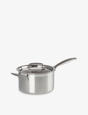Le Creuset stainless steel saucepan 20cm with lid, imported from the UK
