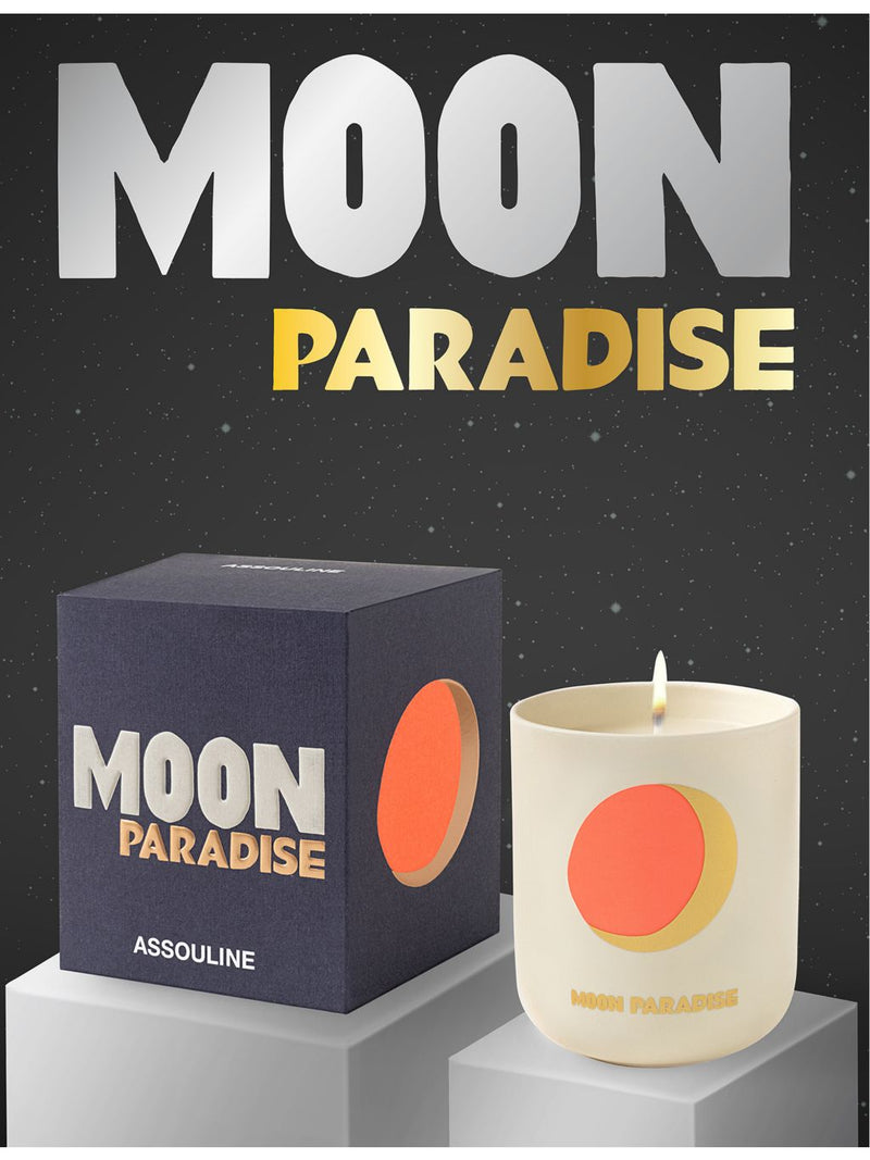 Assouline Moon Paradise wax travel candle, imported from the UK