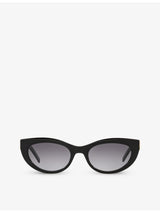 selfridges Saint Laurent SLM115 Oval-Frame Acetate Sunglasses- Buy online at McGrocer