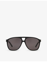 selfridges Saint Laurent Dune Rectangle-Frame Acetate Sunglasses- Buy online at McGrocer