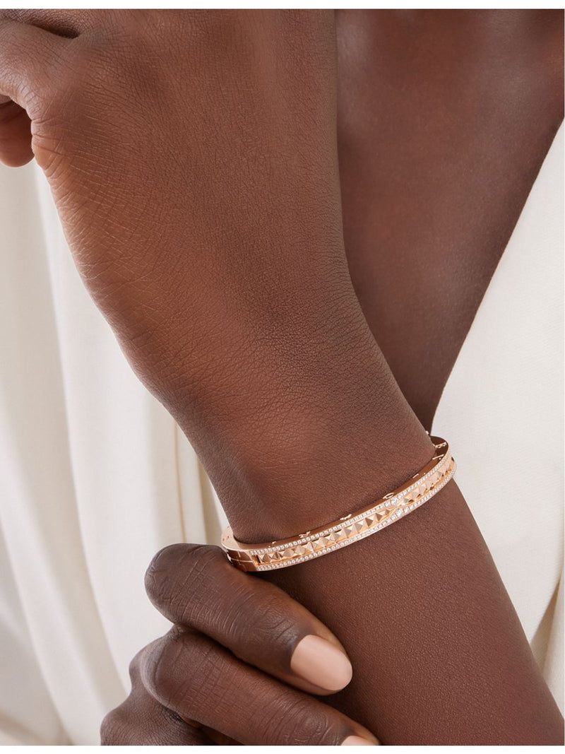 Bvlgari B.zero1 18ct rose-gold diamond pavé bracelet, imported from the UK