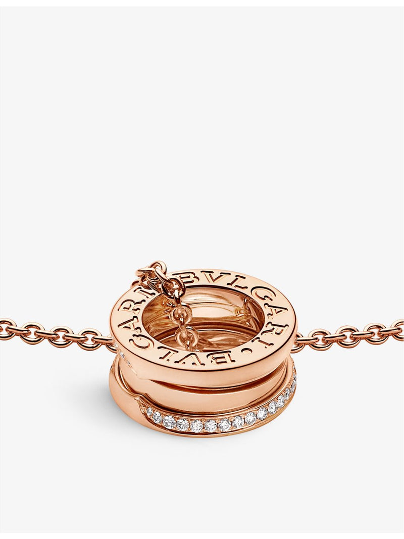 Bvlgari B.zero1 18ct rose-gold diamond necklace 38-45cm - British product