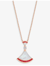 selfridges Bvlgari Divas' Dream 18ct Rose-Gold Mother-of-Pearl Pavé Ruby and 0.1ct Diamond Pendant Necklace- Buy online at McGrocer