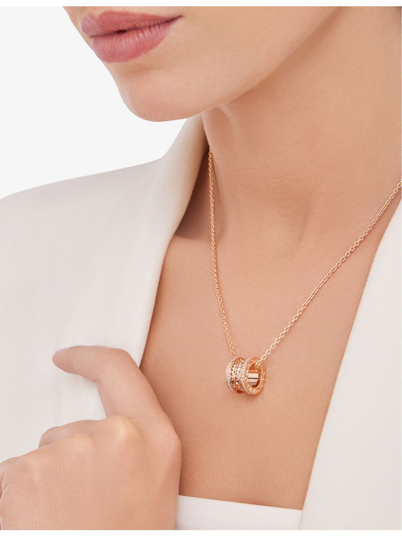 Bvlgari 18ct rose-gold diamond necklace 0.38ct, UK version