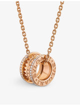 selfridges Bvlgari B.zero1 18ct Rose Gold 0.38ct Brilliant-Cut Diamond Necklace- Buy online at McGrocer
