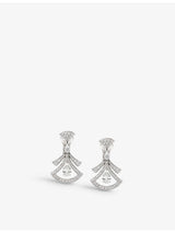 selfridges Bvlgari Divas' Dream 18ct White-Gold and 1.88ct Diamond Earrings- Buy online at McGrocer