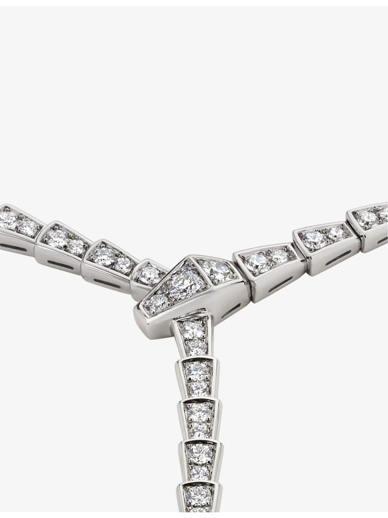 Bvlgari Serpenti Viper 18ct white-gold diamond necklace 8.21 carat, imported from the UK