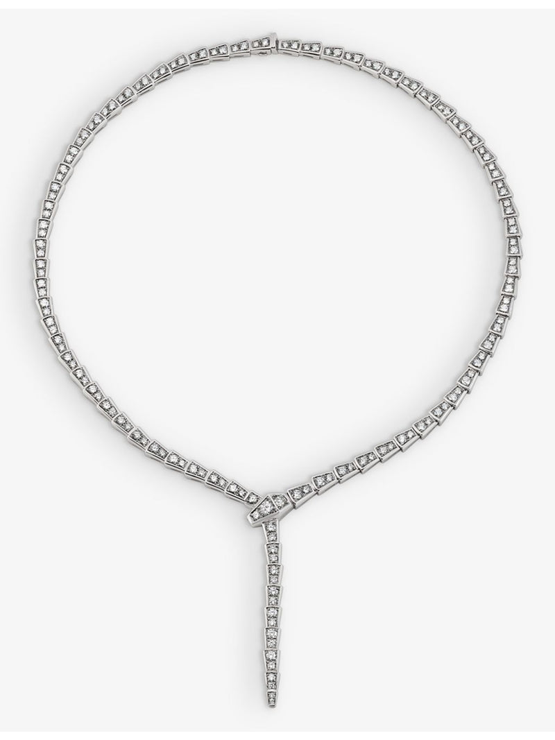 Bvlgari Serpenti Viper 18ct white-gold diamond necklace 8.21 carat, imported from the UK