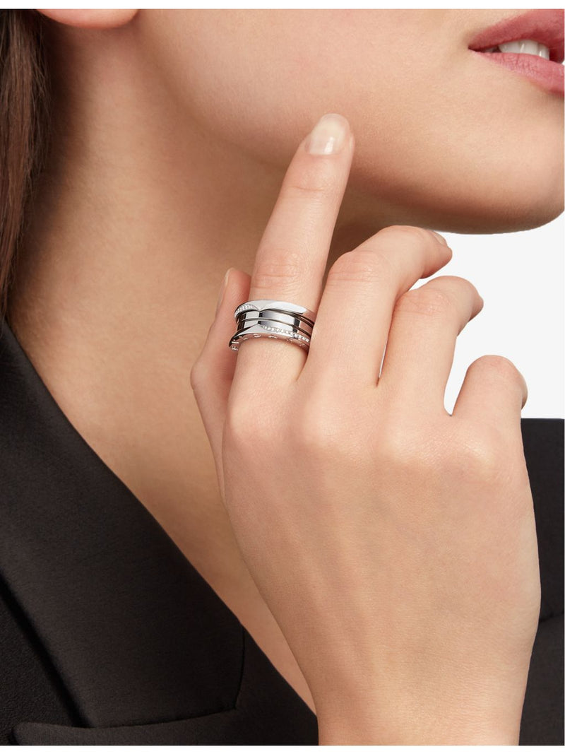 Bvlgari B.zero1 18ct white-gold diamond ring 0.31ct (British brand)