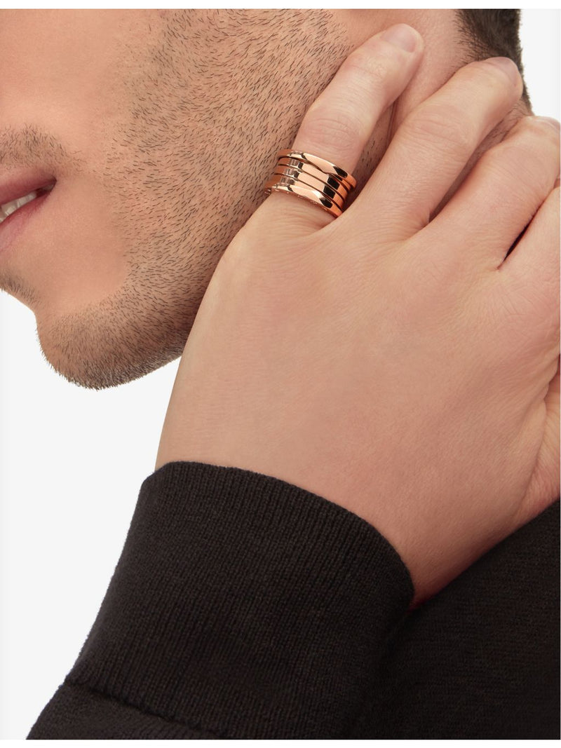 Bvlgari four-band ring in 18ct rose gold (British brand)