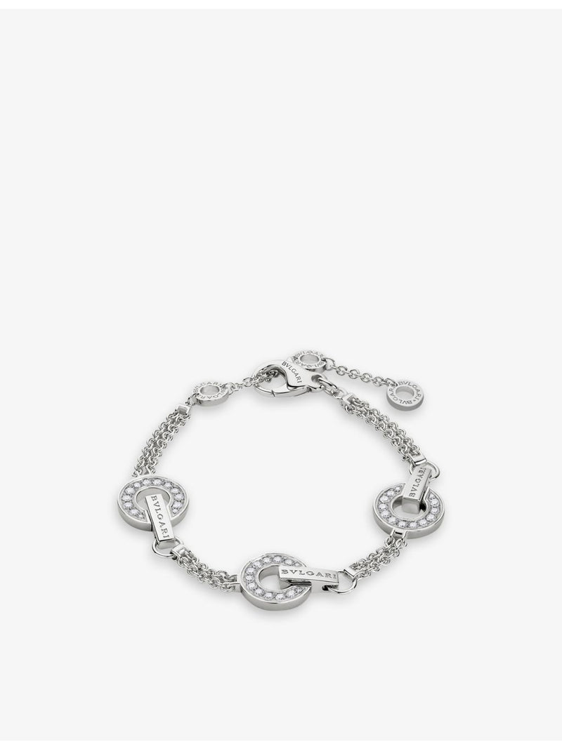 Bvlgari 18ct white gold diamond bracelet 0.53ct with 17-19cm chain (British brand)