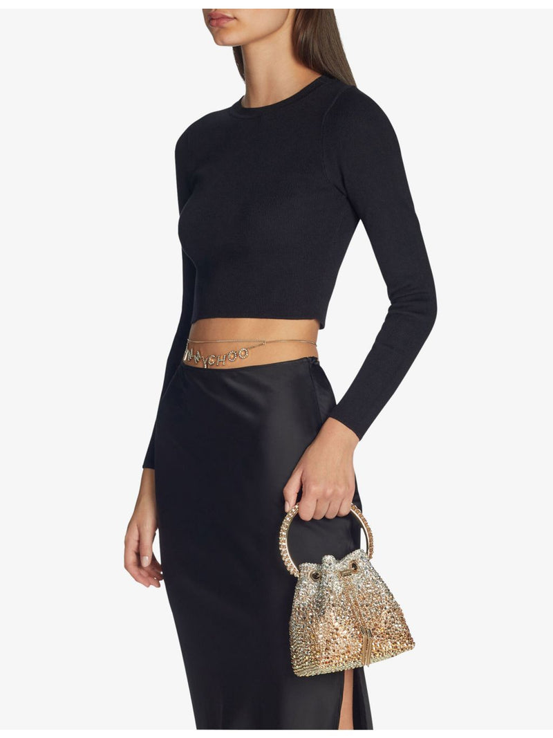 Jimmy Choo Bon Bon satin top-handle bag with crystals (British brand)