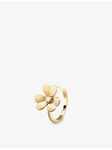 selfridges Van Cleef & Arpels Frivole Single Small Motif 18ct Yellow Gold 0.09ct Diamond Ring- Buy online at McGrocer