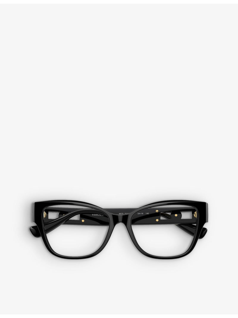 Versace square-frame plastic glasses VE3347, imported from the UK
