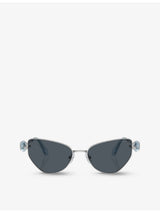 selfridges Swarovski SK7003 Irregular-Frame Metal Sunglasses- Buy online at McGrocer