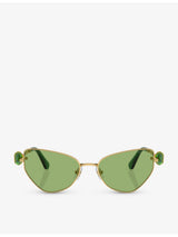selfridges Swarovski SK7003 Irregular-Frame Metal Sunglasses- Buy online at McGrocer