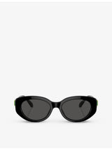 selfridges Swarovski SK6002 Oval-Frame Gem-Embellished Acetate Sunglasses- Buy online at McGrocer