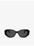 Swarovski SK6002 oval-frame gem-embellished acetate sunglasses, imported from the UK