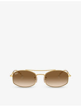 selfridges Ray-Ban RB3719 Oval-Frame Crystal Sunglasses- Buy online at McGrocer