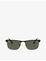 selfridges Ray-Ban RB3726M Scuderia Ferrari Rectangle-Frame Metal Sunglasses- Buy online at McGrocer