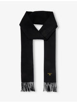 selfridges Barbour Brushed-Texture Tasselled-Trim Wool Scarf 180cm x 25cm- Buy online at McGrocer