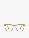 Izipizi golden green square reading glasses, imported from the UK