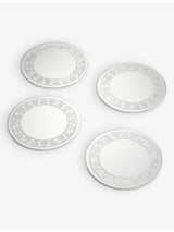 selfridges Soho Home Rochester Engraved Silver-Plated Coasters Set of Four- Buy online at McGrocer