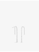 selfridges Astrid & Miyu Gleam Crystal Rhodium-Plated Sterling Silver Drop Stud Earrings- Buy online at McGrocer