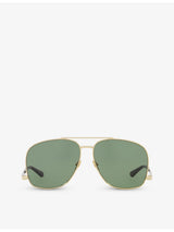 selfridges Saint Laurent Pilot-Frame Metal Sunglasses- Buy online at McGrocer
