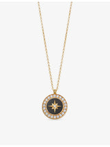 selfridges Astley Clarke Polaris 18ct Yellow Gold-Plated Sterling Silver Black Onyx and White Sapphire Locket Necklace- Buy online at McGrocer
