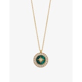 selfridges Astley Clarke Polaris 18ct Yellow Gold-Plated Sterling Silver Malachite and White Sapphire Locket Necklace- Buy online at McGrocer