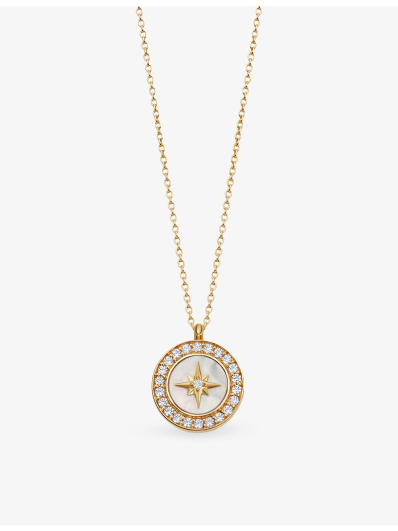 Astley Clarke 18ct gold-plated mother-of-pearl locket necklace (British brand)