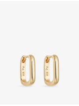selfridges Astley Clarke Celestial Oblong 18ct Yellow Gold-Plated Sterling Silver Huggie Earrings, 12mm x 2mm- Buy online at McGrocer