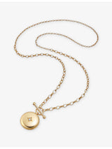 selfridges Astley Clarke Biography 18ct Yellow Gold Plated White Sapphire T-Bar Locket Necklace 50cm- Buy online at McGrocer