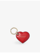 selfridges Aspinal of London Heart-shaped Pebbled-leather Keyring 6.3cm x 8.2cm- Buy online at McGrocer