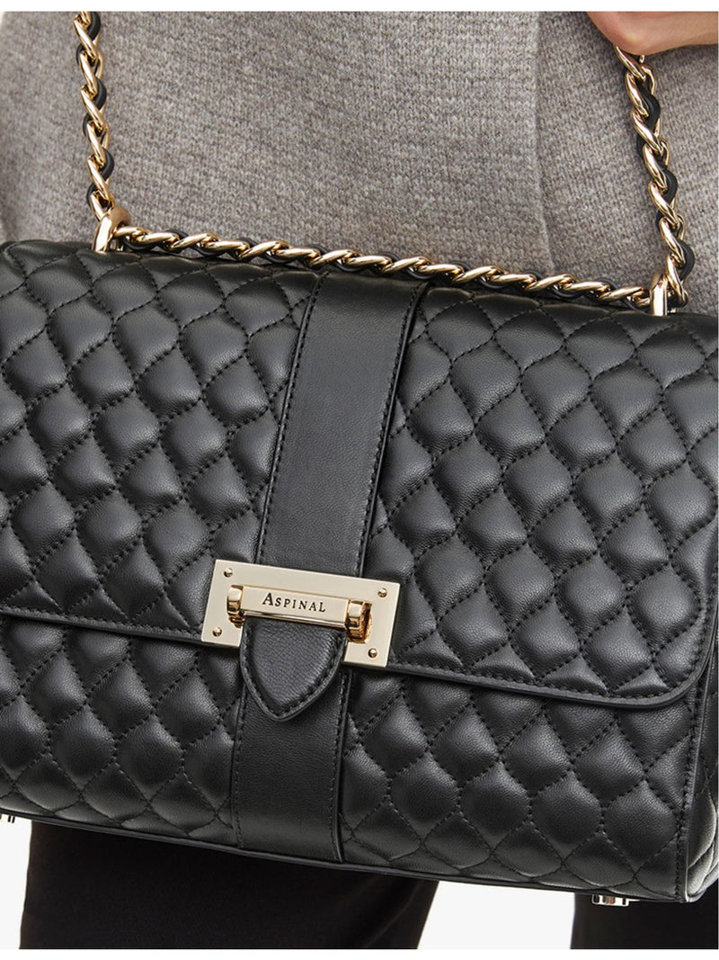 Aspinal of London Lottie quilted leather shoulder bag (British brand)