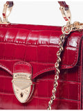 Aspinal of London Mayfair Mini croc-embossed leather shoulder bag (British brand)