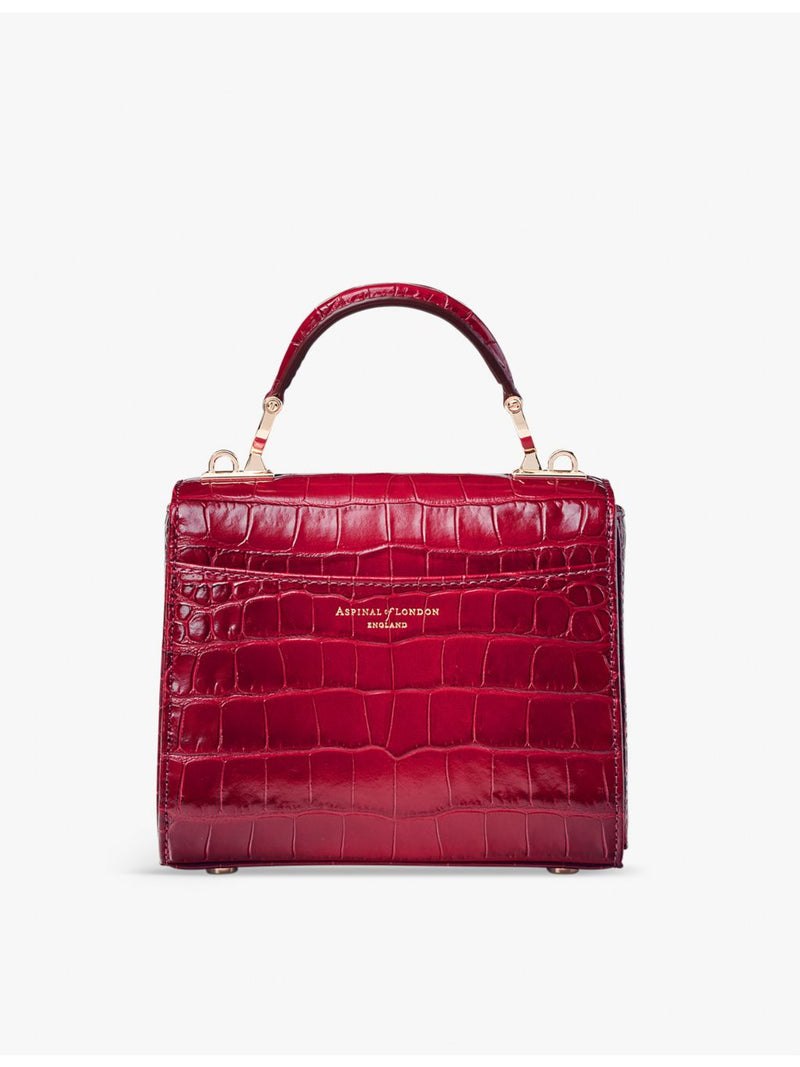 Aspinal of London Mayfair Mini croc-embossed leather shoulder bag (British brand)