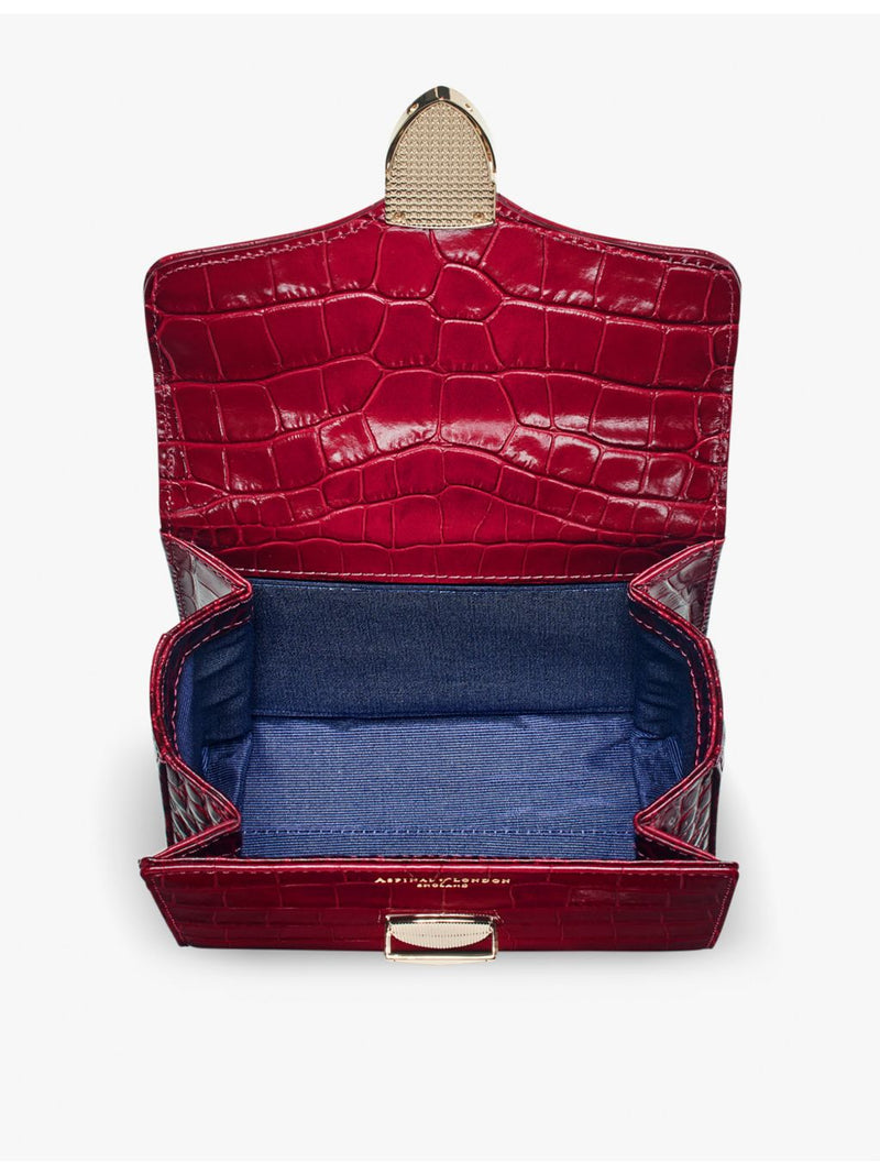 Aspinal of London Mayfair Mini croc-embossed leather shoulder bag (British brand)