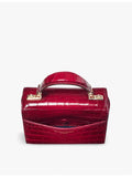 Aspinal of London Mayfair Mini croc-embossed leather shoulder bag (British brand)