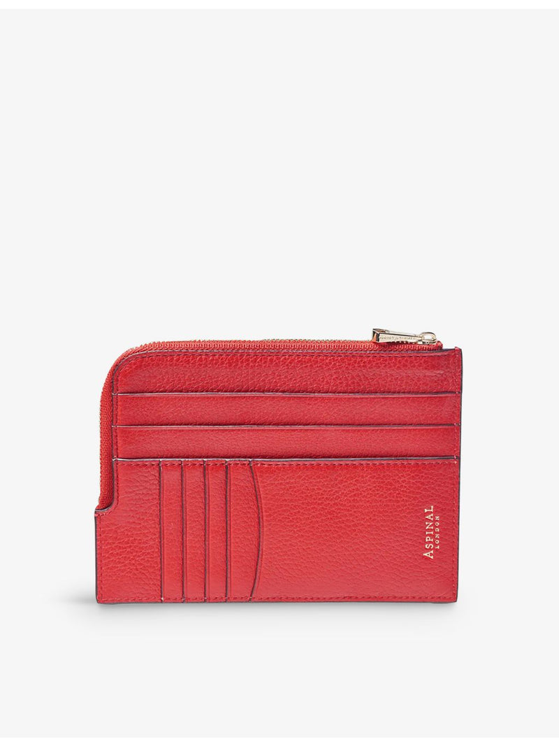 Aspinal of London slimline pebble-leather travel wallet with zip fastening (British brand)