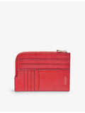Aspinal of London slimline pebble-leather travel wallet with zip fastening (British brand)